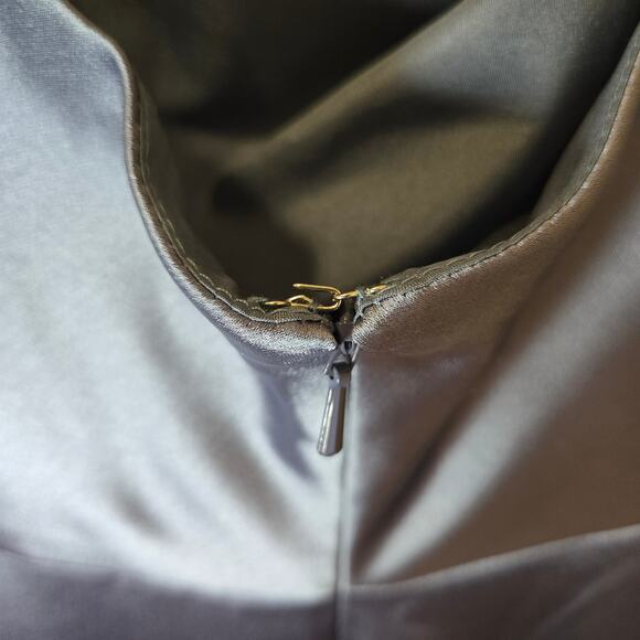 Amsale NWT Chloe Elegant Satin Evening Gown in Slate Size 14 - Picture 7 of 15